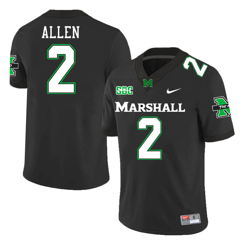 Marshall Thundering Herd #2 Michael Allen College Football Jerseys,Uniforms-Black